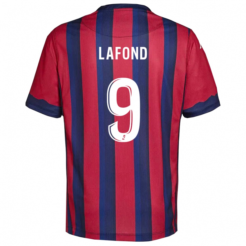 נשים Mégane Lafond #9 בורדו כחול נייבי ג'רזי ביתית 2025/26 חולצה קצרה