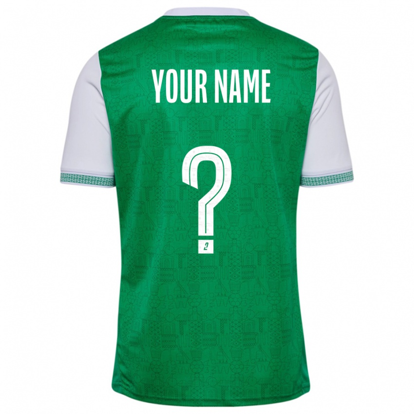 נשים השם שלך #0 ירוק לבן ג'רזי ביתית 2025/26 חולצה קצרה