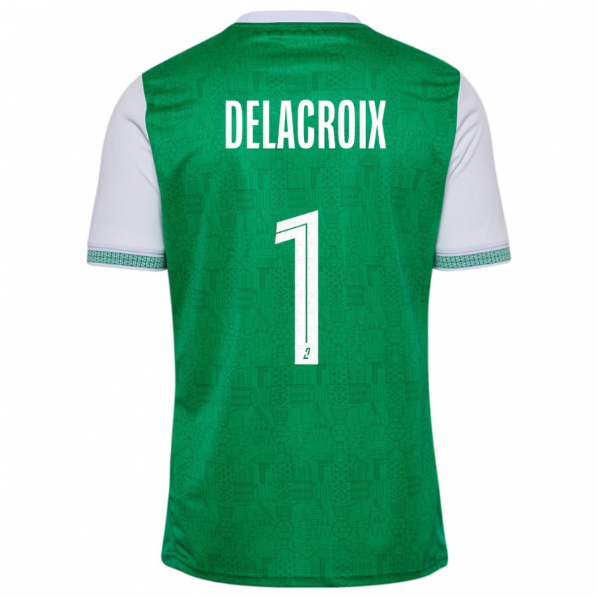 נשים Noa Delacroix #1 ירוק לבן ג'רזי ביתית 2025/26 חולצה קצרה