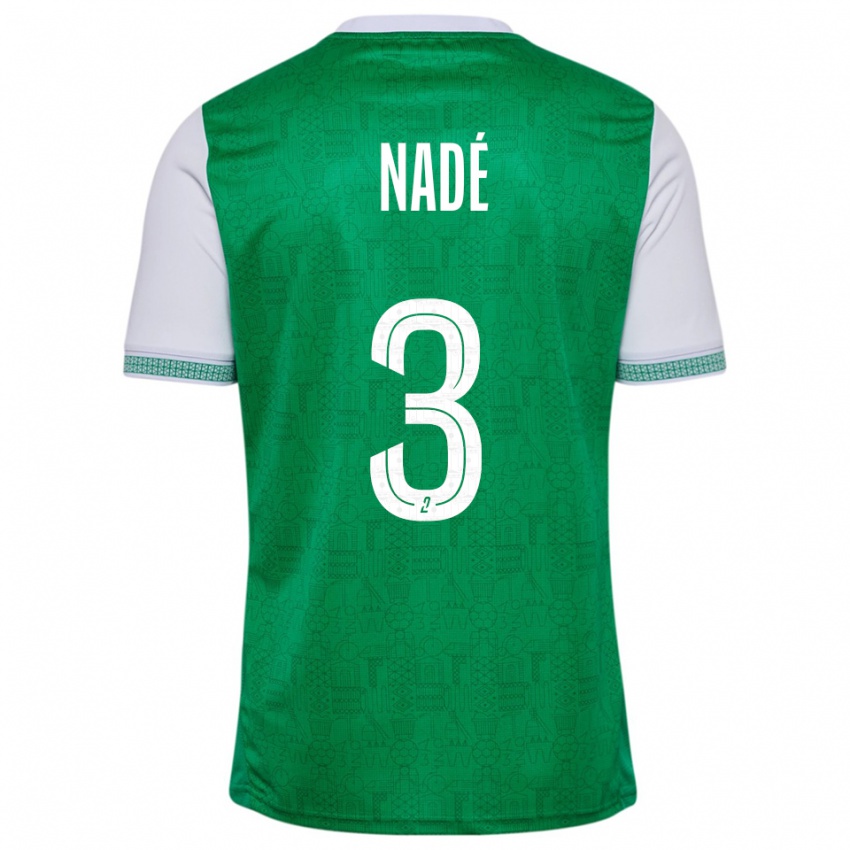 נשים Mickaël Nadé #3 ירוק לבן ג'רזי ביתית 2025/26 חולצה קצרה