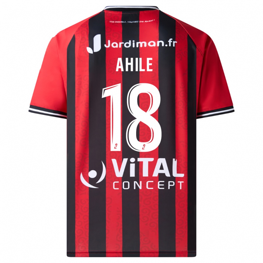 נשים Tanguy Ahile #18 אדום שחור ג'רזי ביתית 2025/26 חולצה קצרה