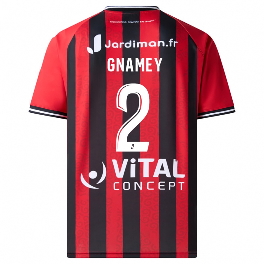 נשים Servais Gnamey #2 אדום שחור ג'רזי ביתית 2025/26 חולצה קצרה