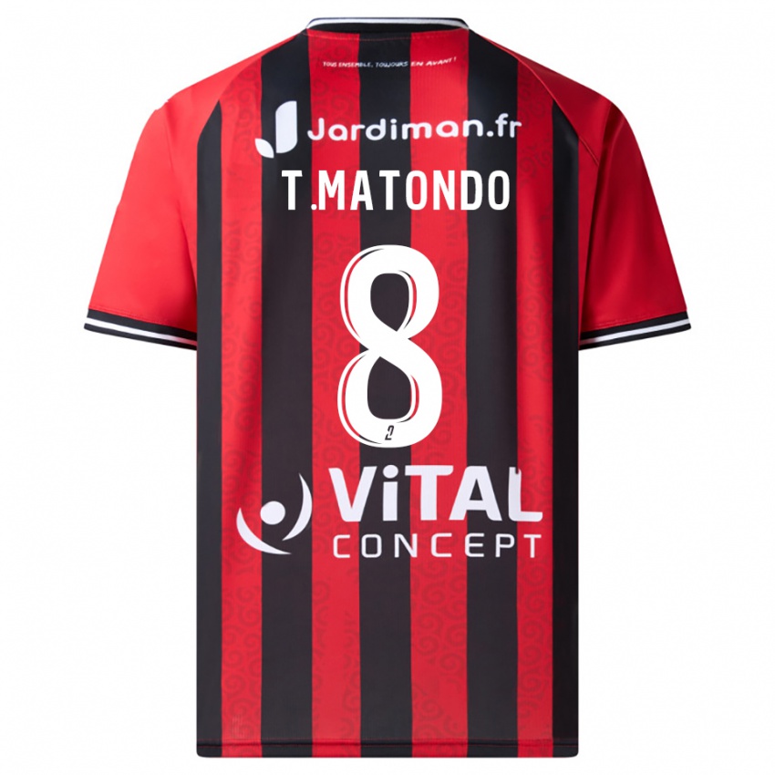 נשים Trésor Matondo #8 אדום שחור ג'רזי ביתית 2025/26 חולצה קצרה