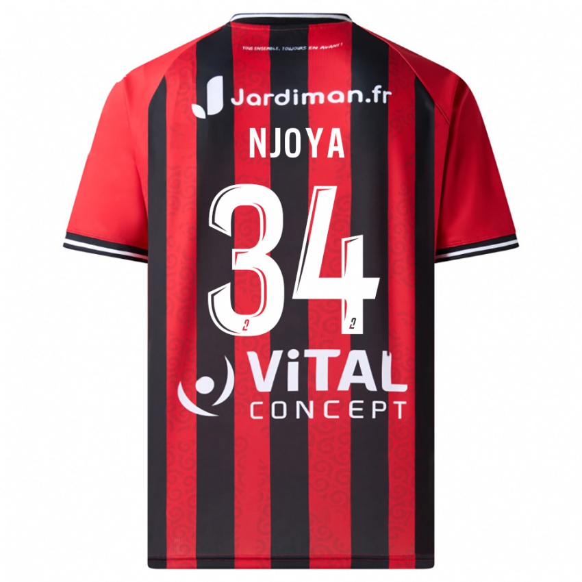 נשים Youssef Njoya #34 אדום שחור ג'רזי ביתית 2025/26 חולצה קצרה
