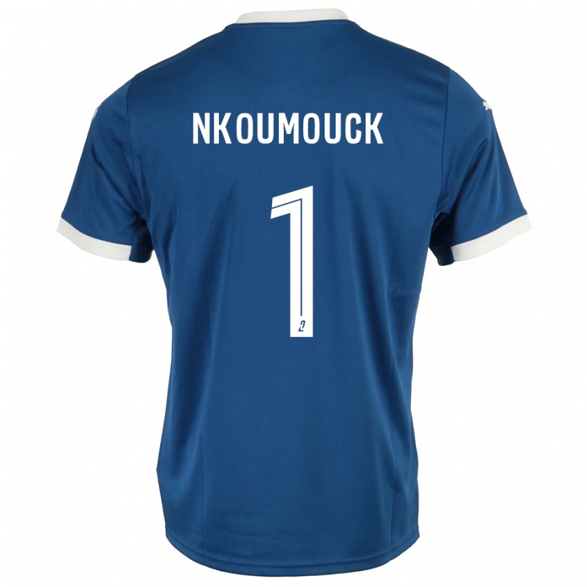 נשים Marc-Anthony Nkoumouck #1 כחול לבן ג'רזי ביתית 2025/26 חולצה קצרה