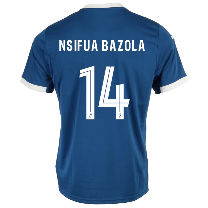 נשים Preston Nsifua Bazola #14 כחול לבן ג'רזי ביתית 2025/26 חולצה קצרה