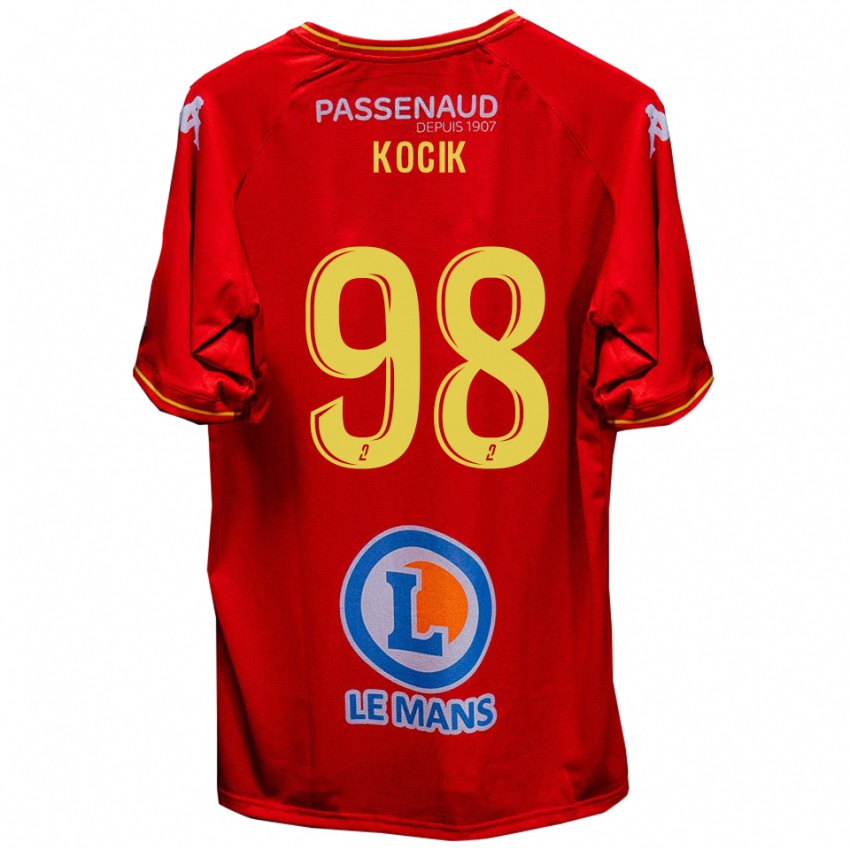 נשים ניקולס קוציק #98 אדום צהוב ג'רזי ביתית 2025/26 חולצה קצרה