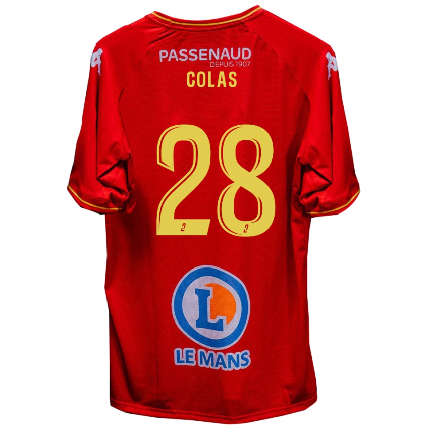 נשים Erwan Colas #28 אדום צהוב ג'רזי ביתית 2025/26 חולצה קצרה