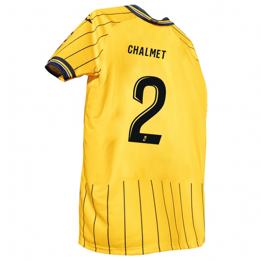 נשים Maël Chalmet #2 צהוב כחול נייבי ג'רזי ביתית 2025/26 חולצה קצרה