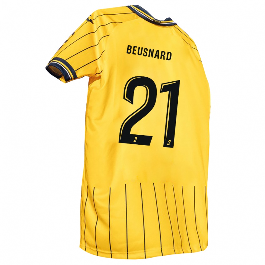 נשים Steeve Beusnard #21 צהוב כחול נייבי ג'רזי ביתית 2025/26 חולצה קצרה