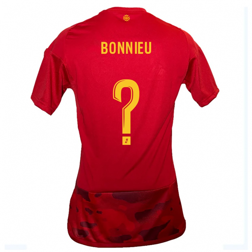 נשים Louis Bonnieu #0 אדום צהוב ג'רזי ביתית 2025/26 חולצה קצרה