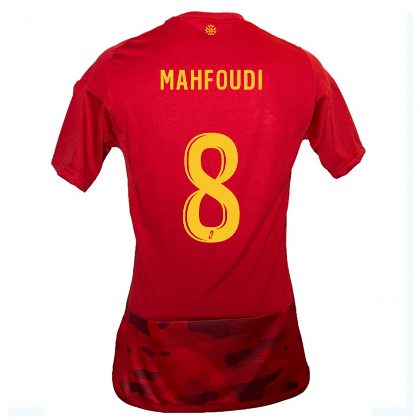 נשים Chakib Mahfoudi #8 אדום צהוב ג'רזי ביתית 2025/26 חולצה קצרה