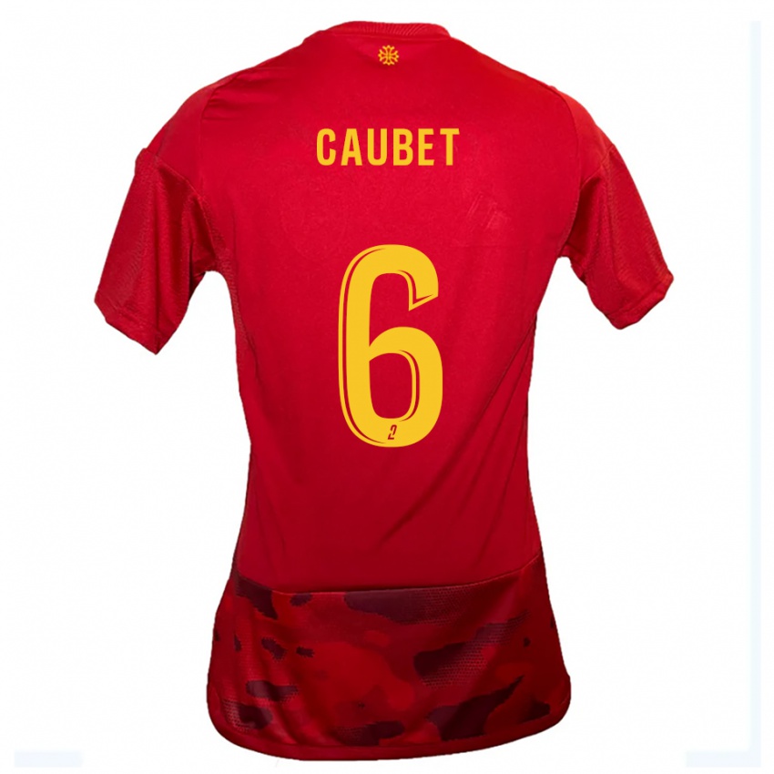 נשים Antoine Caubet #6 אדום צהוב ג'רזי ביתית 2025/26 חולצה קצרה