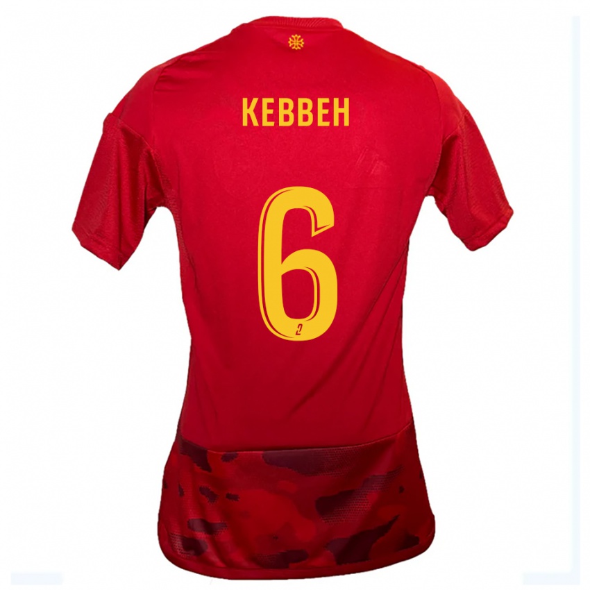נשים Ali Kebbeh #6 אדום צהוב ג'רזי ביתית 2025/26 חולצה קצרה