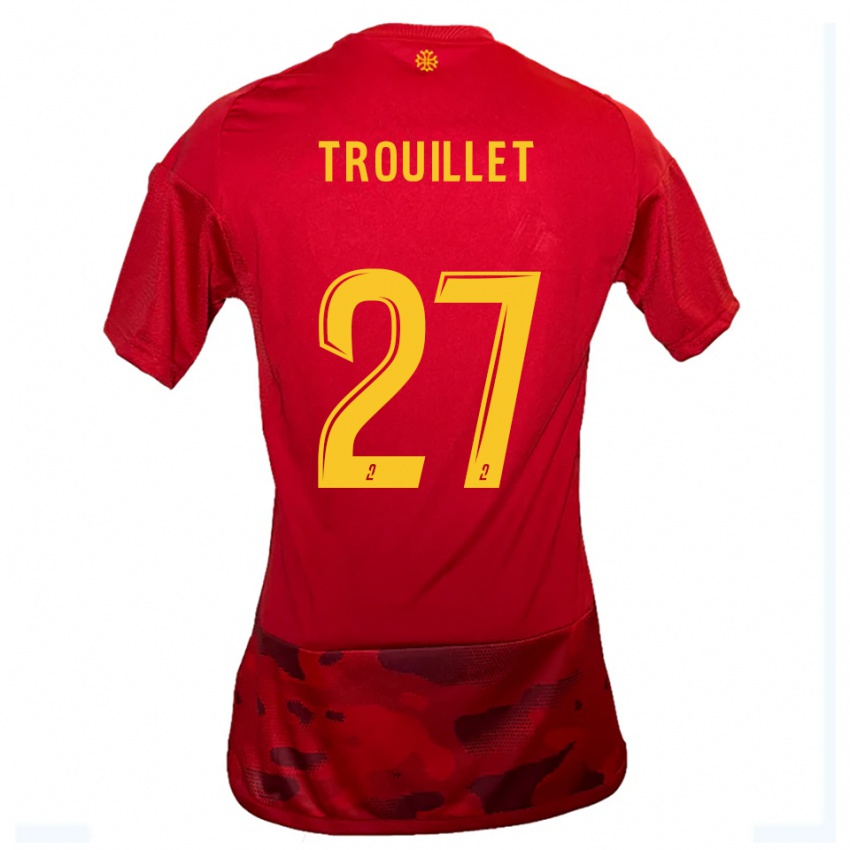 נשים Alexis Trouillet #27 אדום צהוב ג'רזי ביתית 2025/26 חולצה קצרה