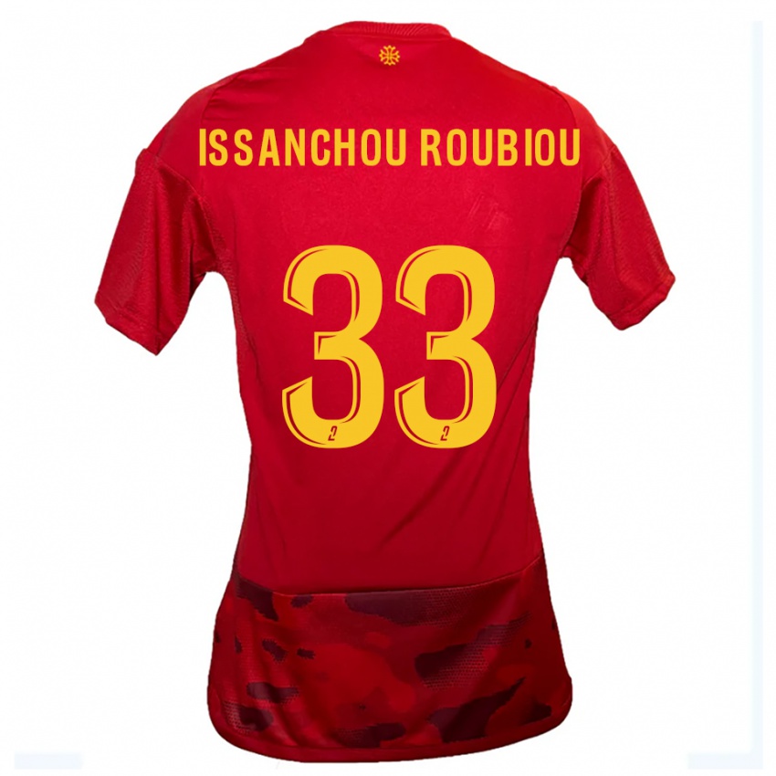 נשים Corentin Issanchou Roubiou #33 אדום צהוב ג'רזי ביתית 2025/26 חולצה קצרה