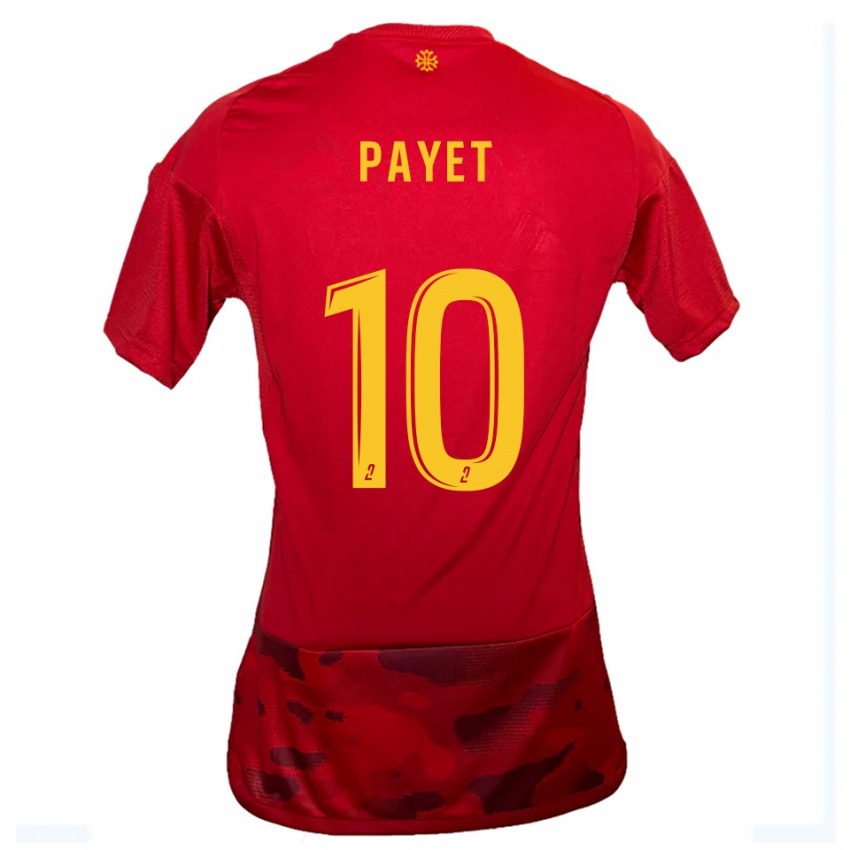 נשים Paul Payet #10 אדום צהוב ג'רזי ביתית 2025/26 חולצה קצרה