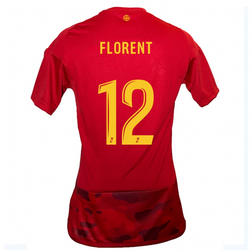 נשים Valentin Florent #12 אדום צהוב ג'רזי ביתית 2025/26 חולצה קצרה