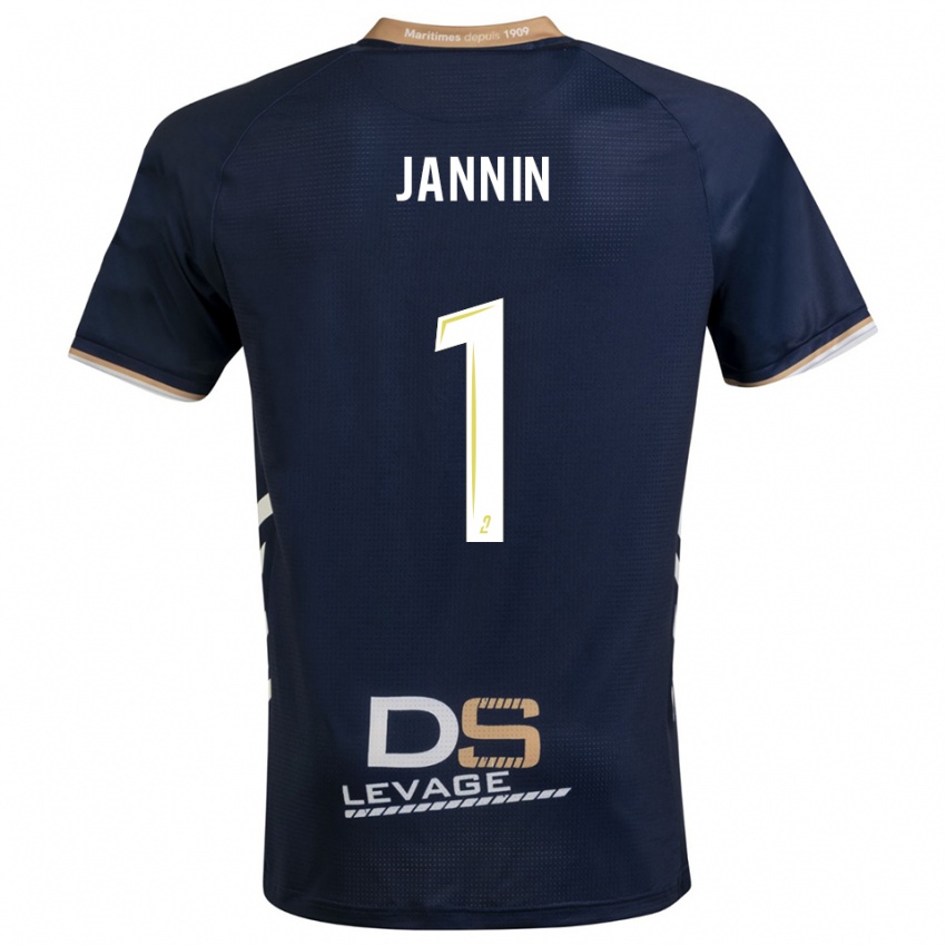 נשים Elouann Jannin #1 כחול נייבי זהב ג'רזי ביתית 2025/26 חולצה קצרה