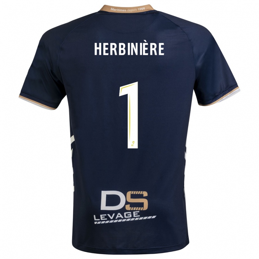 נשים Romain Herbinière #1 כחול נייבי זהב ג'רזי ביתית 2025/26 חולצה קצרה