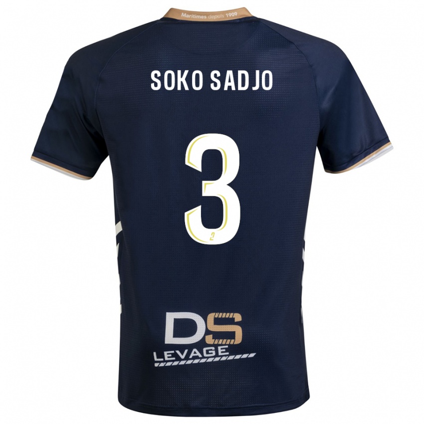 נשים Ryan Soko Sadjo #3 כחול נייבי זהב ג'רזי ביתית 2025/26 חולצה קצרה