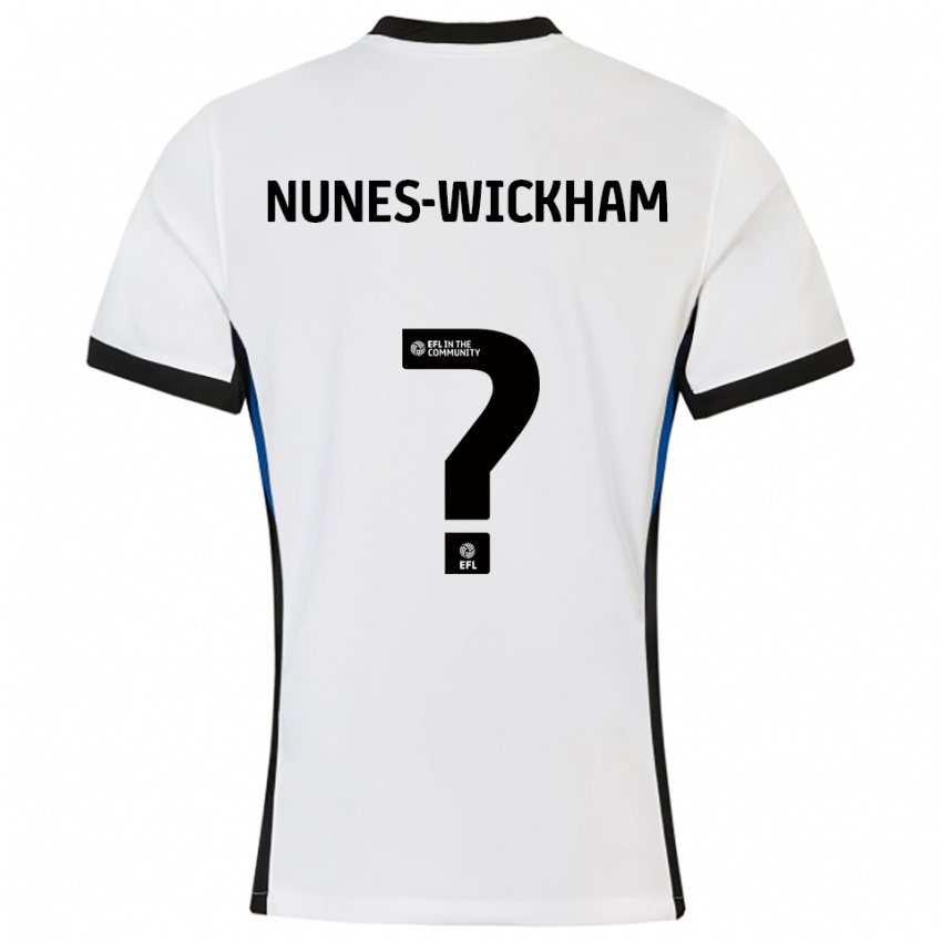 נשים Jayden Nunes-Wickham #0 לבן כחול הרחק ג'רזי 2025/26 חולצה קצרה