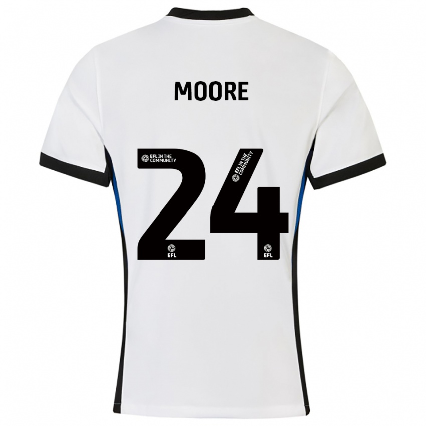 נשים ג'ייד מור #24 לבן כחול הרחק ג'רזי 2025/26 חולצה קצרה