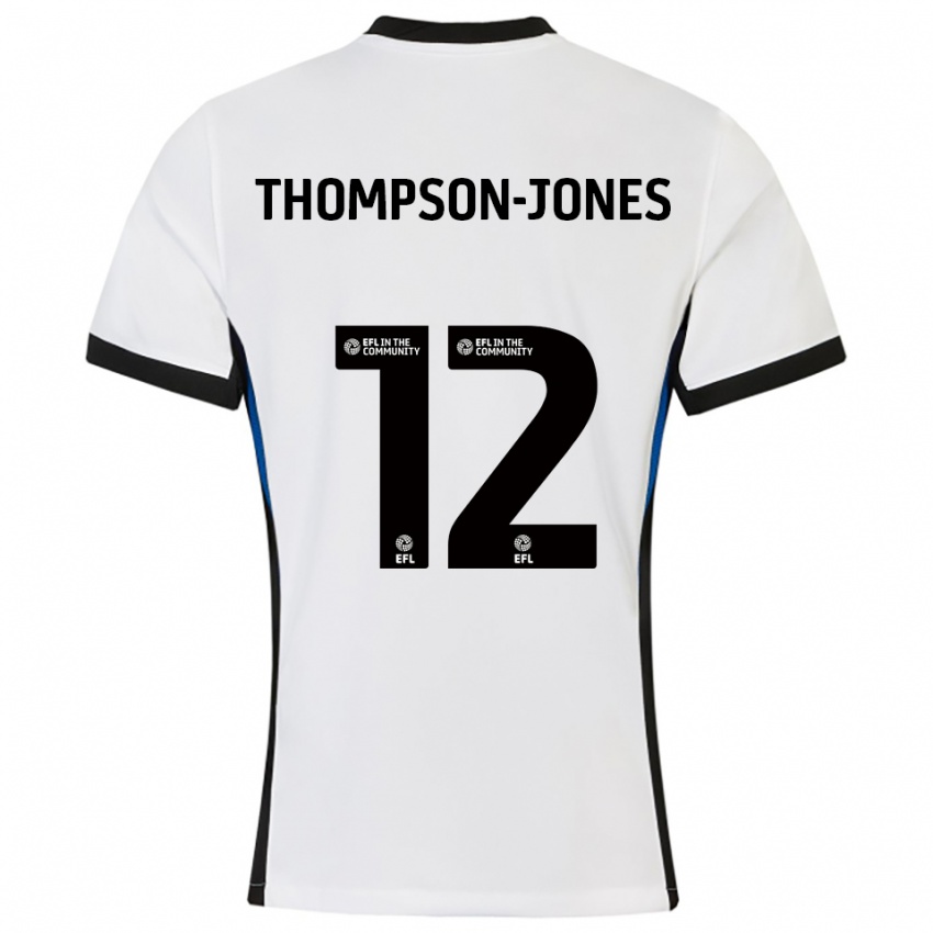 נשים Riquelme Thompson-Jones #12 לבן כחול הרחק ג'רזי 2025/26 חולצה קצרה