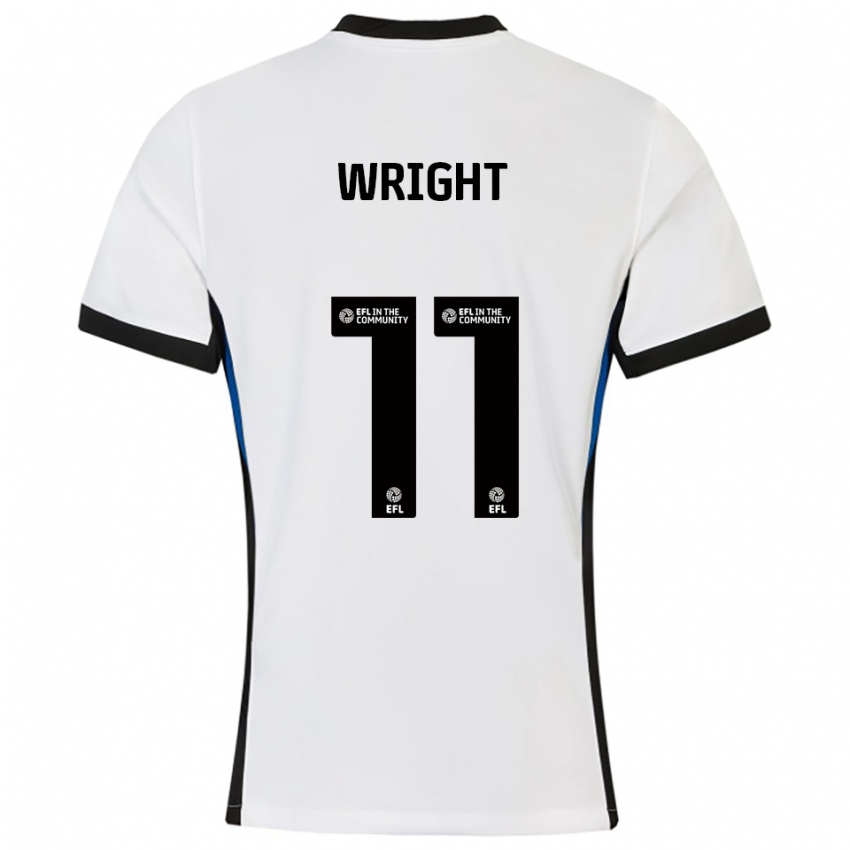 נשים סקוט רייט #11 לבן כחול הרחק ג'רזי 2025/26 חולצה קצרה