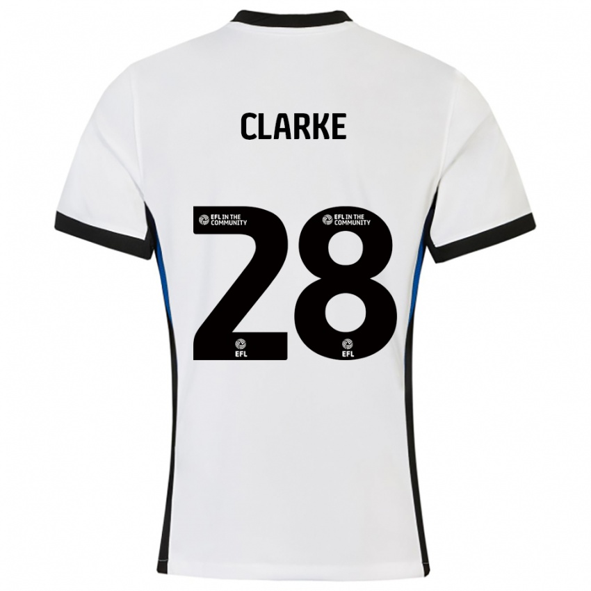 נשים שרלוט קלארק #28 לבן כחול הרחק ג'רזי 2025/26 חולצה קצרה