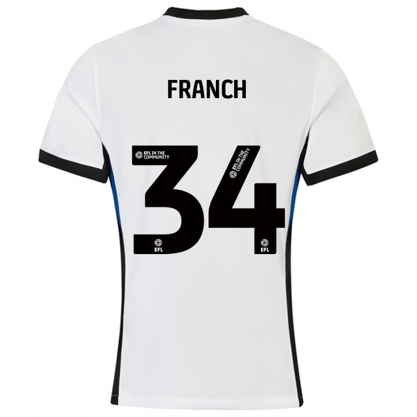 נשים אדריאנה פראנץ' #34 לבן כחול הרחק ג'רזי 2025/26 חולצה קצרה