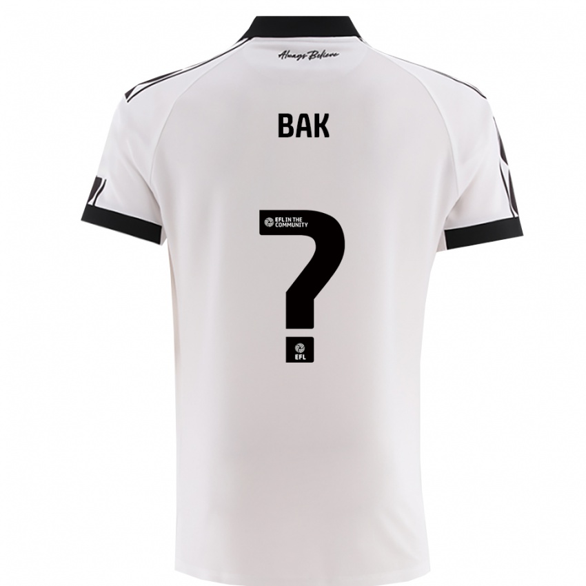 נשים Brandon Bak #0 לבן שחור הרחק ג'רזי 2025/26 חולצה קצרה