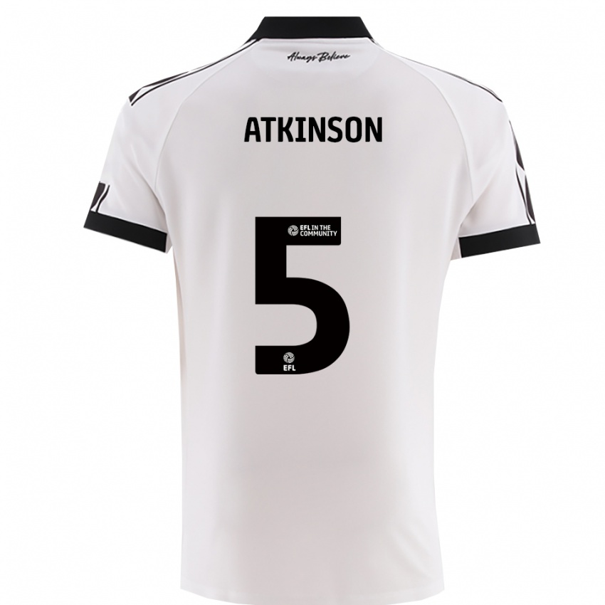נשים רוברט אטקינסון #5 לבן שחור הרחק ג'רזי 2025/26 חולצה קצרה