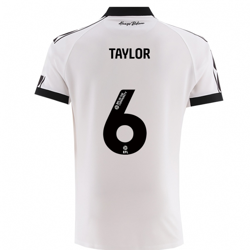 נשים Archie Taylor #6 לבן שחור הרחק ג'רזי 2025/26 חולצה קצרה