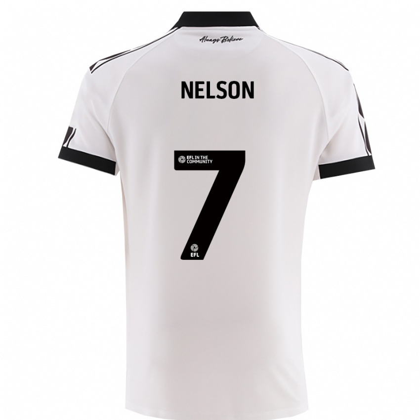 נשים רייקוון נלסון #7 לבן שחור הרחק ג'רזי 2025/26 חולצה קצרה