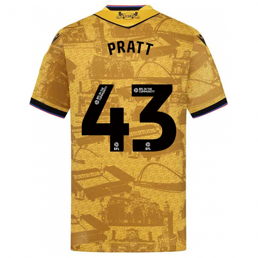 נשים George Pratt #43 זהב שחור הרחק ג'רזי 2025/26 חולצה קצרה