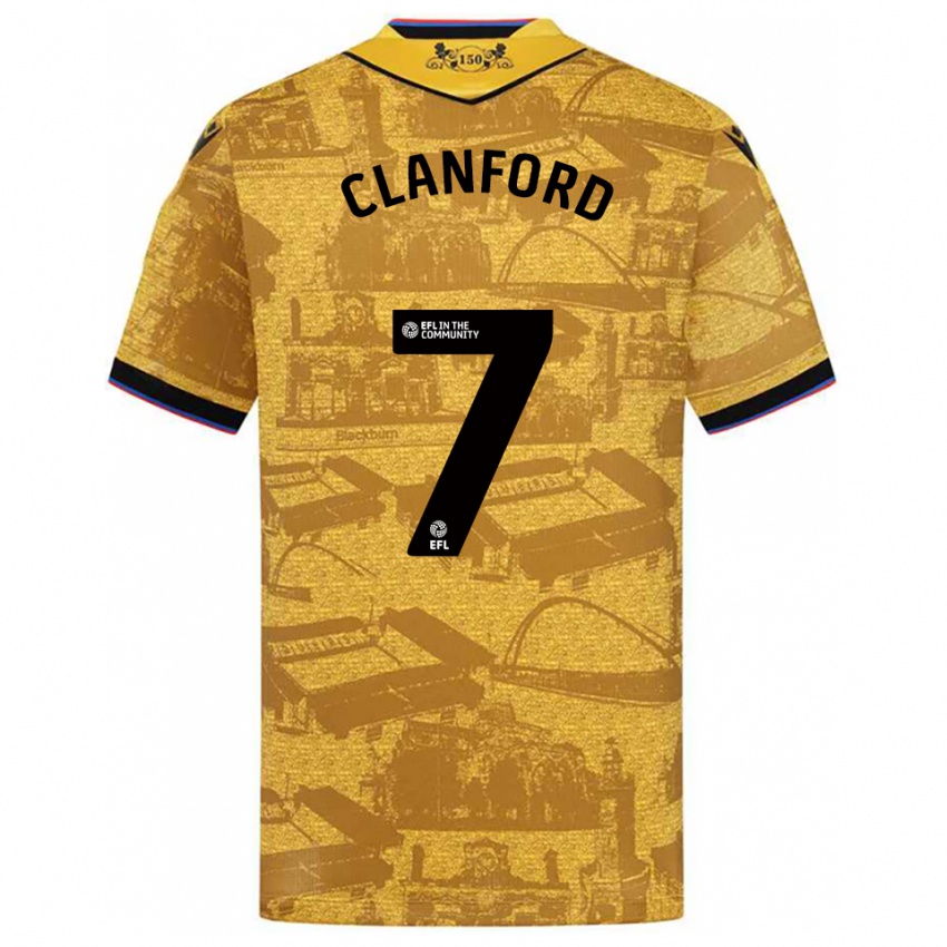 נשים Charlie Clanford #7 זהב שחור הרחק ג'רזי 2025/26 חולצה קצרה