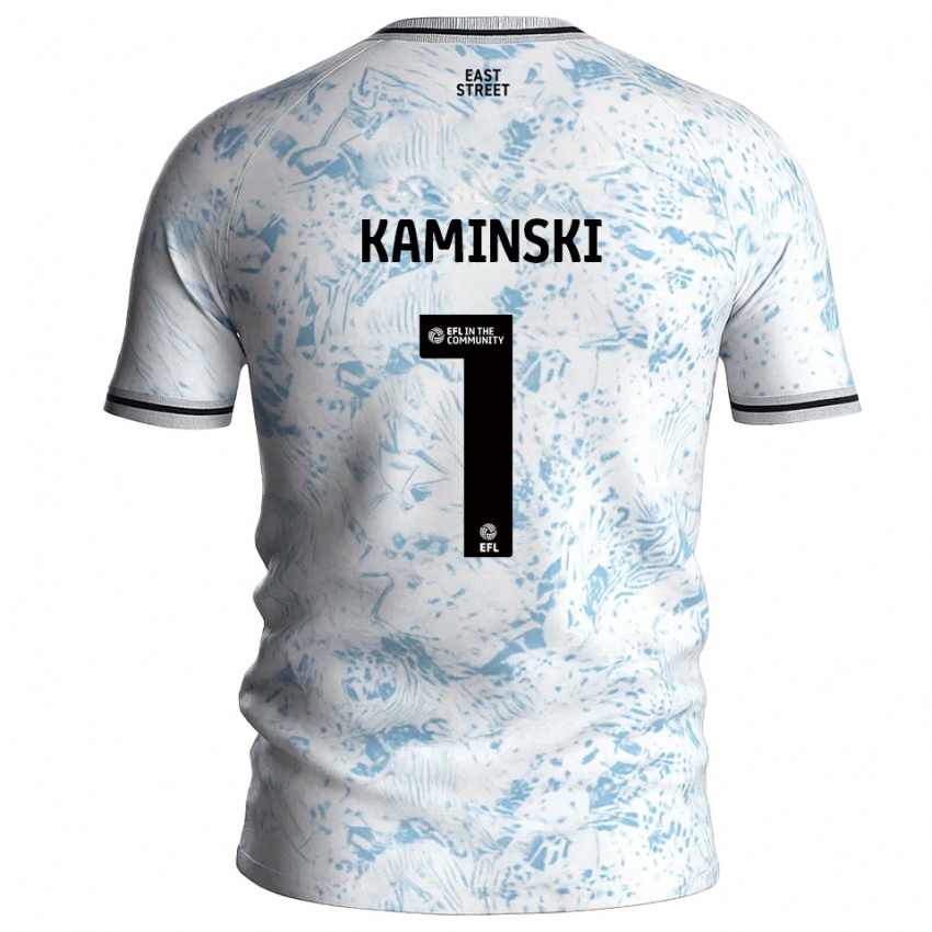 נשים תומאס קאמינסקי #1 לבן תכלת הרחק ג'רזי 2025/26 חולצה קצרה