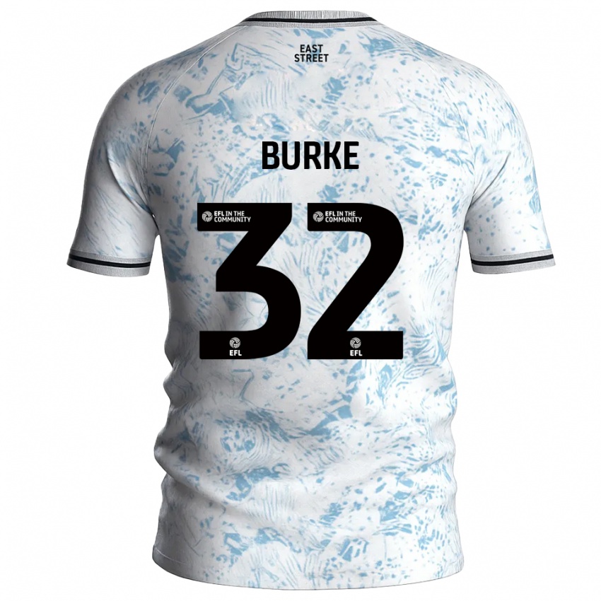 נשים ריס בורקה #32 לבן תכלת הרחק ג'רזי 2025/26 חולצה קצרה