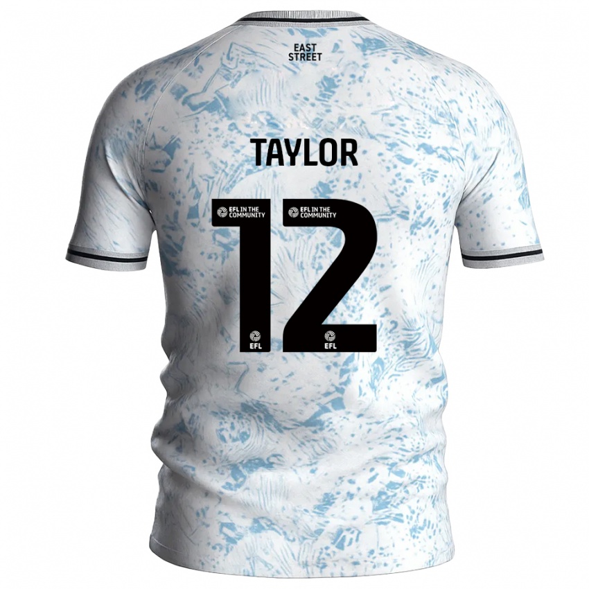 נשים Terry Taylor #12 לבן תכלת הרחק ג'רזי 2025/26 חולצה קצרה