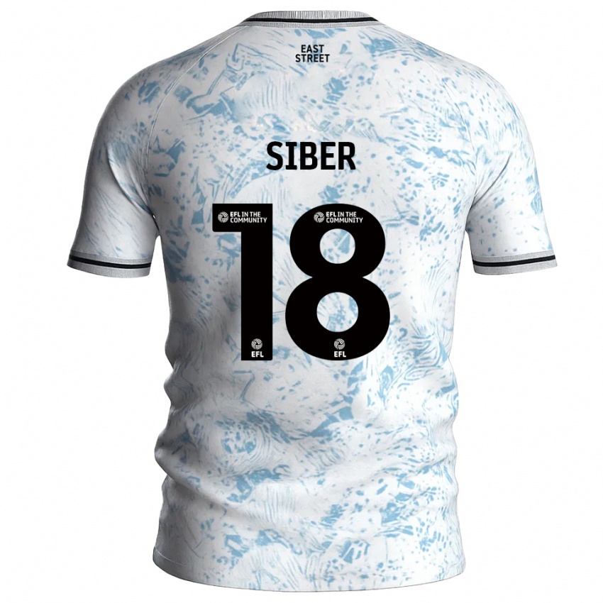 נשים גלוריה סיבר #18 לבן תכלת הרחק ג'רזי 2025/26 חולצה קצרה