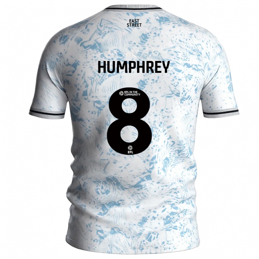 נשים קרלה האמפרי #8 לבן תכלת הרחק ג'רזי 2025/26 חולצה קצרה