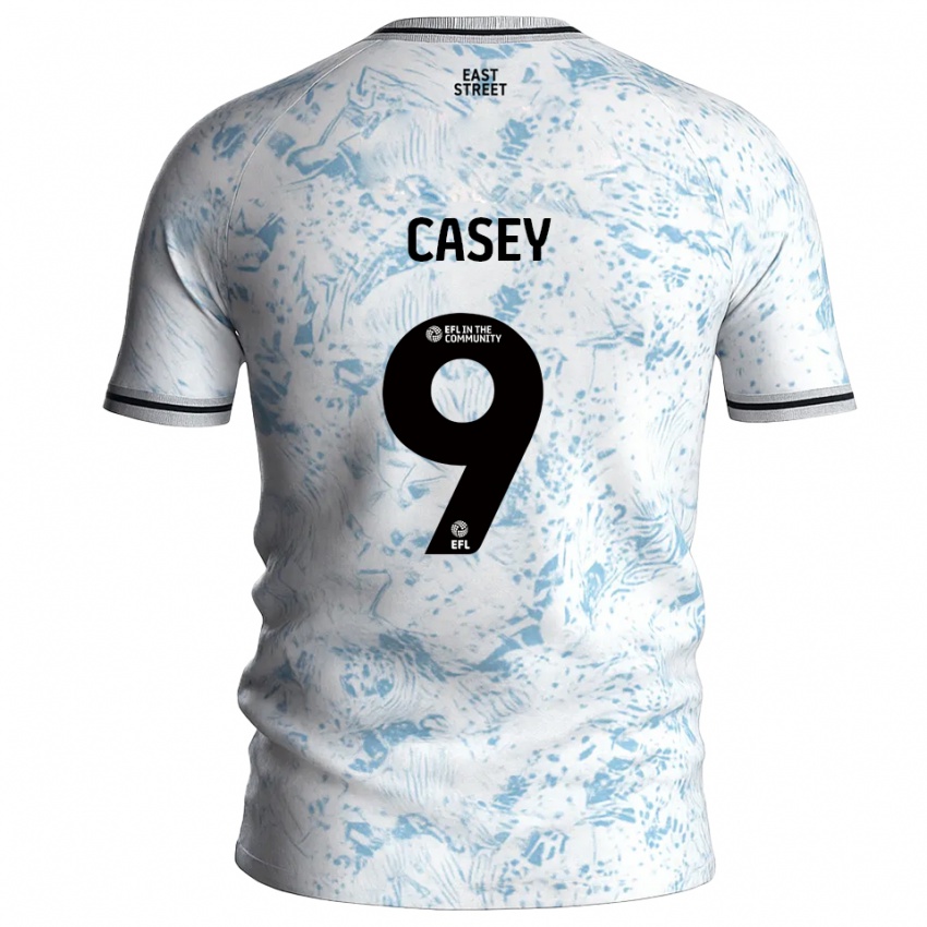 נשים Patrick Casey #9 לבן תכלת הרחק ג'רזי 2025/26 חולצה קצרה