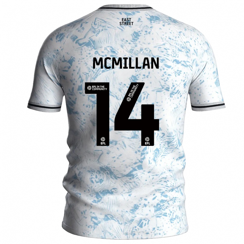 נשים Ellis Mcmillan #14 לבן תכלת הרחק ג'רזי 2025/26 חולצה קצרה