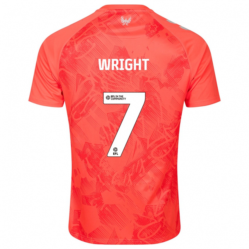 נשים Alfie Wright #7 כתום לבן הרחק ג'רזי 2025/26 חולצה קצרה
