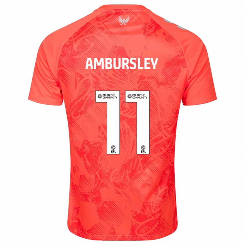 נשים Conrad Ambursley #11 כתום לבן הרחק ג'רזי 2025/26 חולצה קצרה