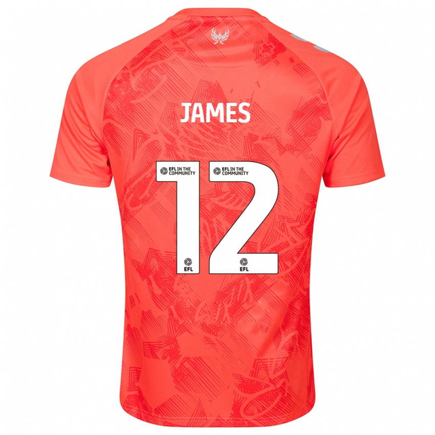 נשים Jack James #12 כתום לבן הרחק ג'רזי 2025/26 חולצה קצרה