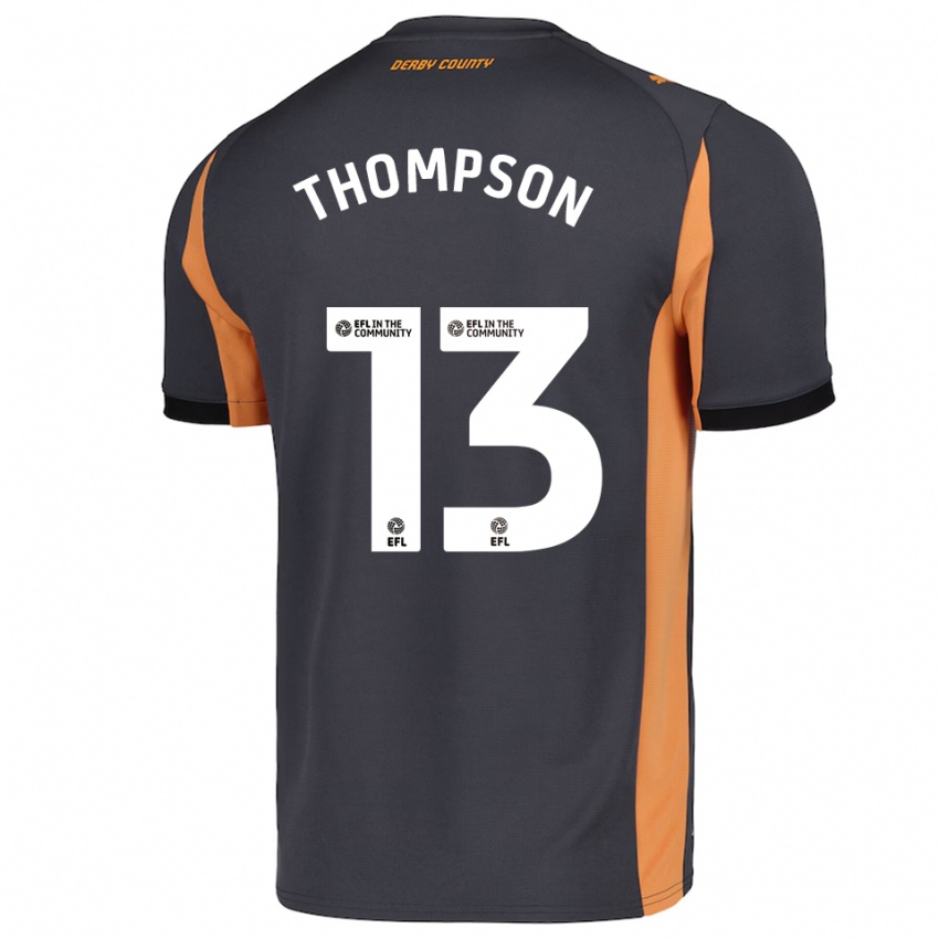 נשים Jack Thompson #13 אפור כתום שחור הרחק ג'רזי 2025/26 חולצה קצרה