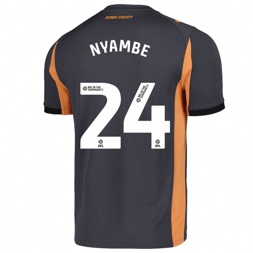 נשים ריאן ניאמבה #24 אפור כתום שחור הרחק ג'רזי 2025/26 חולצה קצרה