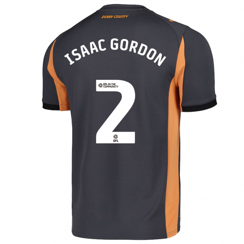 נשים Isaac Gordon #2 אפור כתום שחור הרחק ג'רזי 2025/26 חולצה קצרה